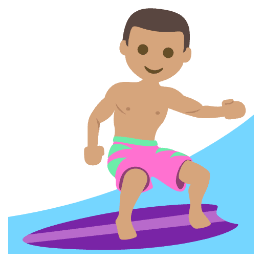 Person Surfing Medium Skin Tone Emoji from EmojiTwo Colors Set