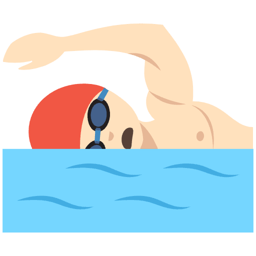 Person Swimming Light Skin Tone Emoji from EmojiTwo Colors Set