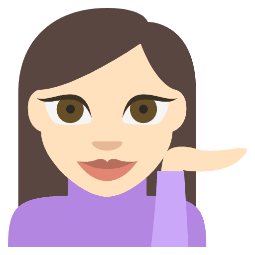Person Tipping Hand Light Skin Tone Emoji from EmojiTwo Colors Set