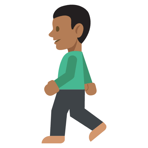 Person Walking Medium Dark Skin Tone Emoji from EmojiTwo Colors Set