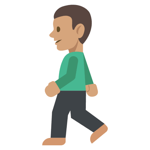 Person Walking Medium Skin Tone Emoji from EmojiTwo Colors Set