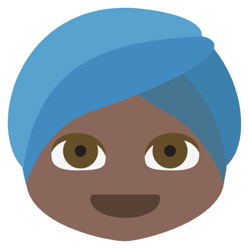 Person Wearing Turban Dark Skin Tone Emoji from EmojiTwo Colors Set
