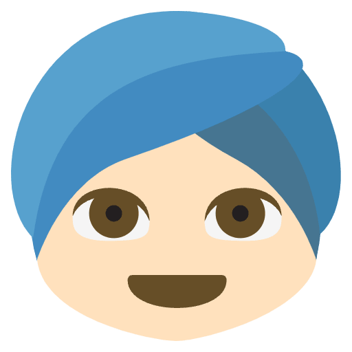 Person Wearing Turban Light Skin Tone Emoji from EmojiTwo Colors Set