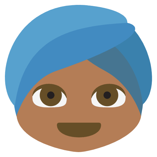 Person Wearing Turban Medium Dark Skin Tone Emoji from EmojiTwo Colors Set
