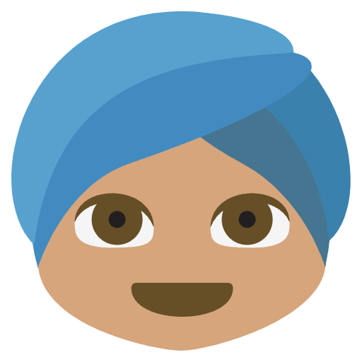 Person Wearing Turban Medium Skin Tone Emoji from EmojiTwo Colors Set