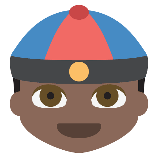 Person With Skullcap Dark Skin Tone Emoji from EmojiTwo Colors Set