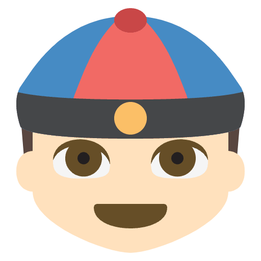 Person With Skullcap Light Skin Tone Emoji from EmojiTwo Colors Set