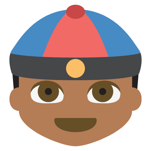 Person With Skullcap Medium Dark Skin Tone Emoji from EmojiTwo Colors Set