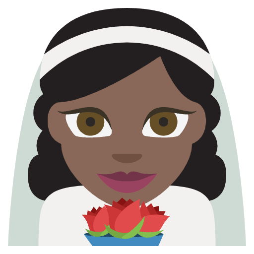 Person With Veil Dark Skin Tone Emoji from EmojiTwo Colors Set