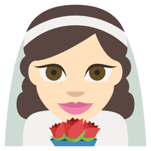 Person With Veil Light Skin Tone Emoji from EmojiTwo Colors Set