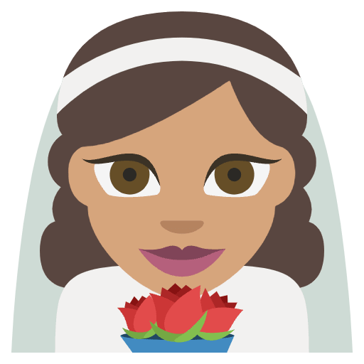 Person With Veil Medium Skin Tone Emoji from EmojiTwo Colors Set