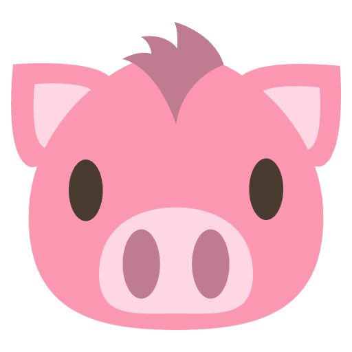 Pig Face Emoji from EmojiTwo Colors Set