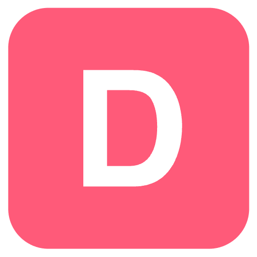 Pink D Icon Emoji from EmojiTwo Colors Set