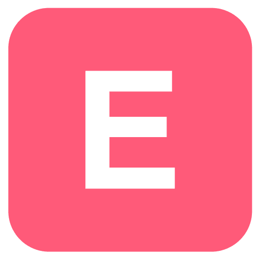 Pink E Emoji from EmojiTwo Colors Set