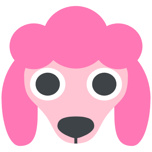 Pink Poodle Emoji from EmojiTwo Colors Set