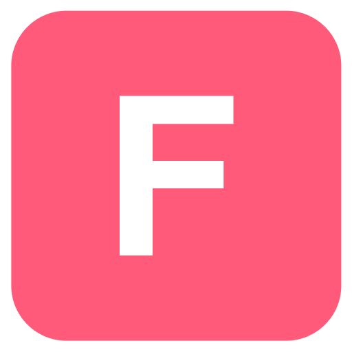 Pink Square F Emoji from EmojiTwo Colors Set