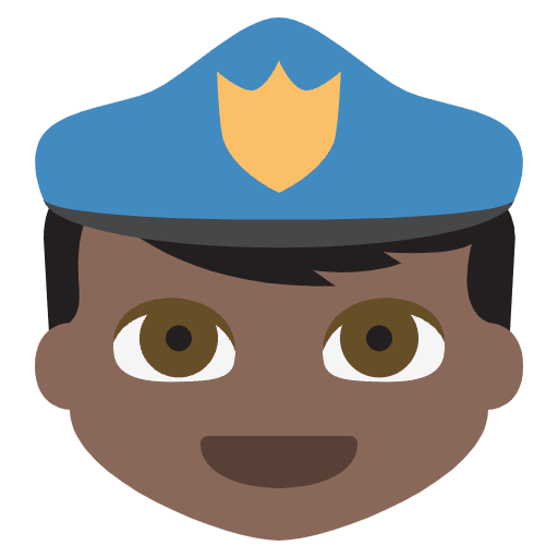 Police Officer Dark Skin Tone Emoji from EmojiTwo Colors Set