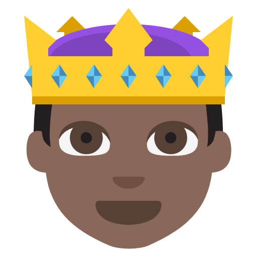 Prince Dark Skin Tone Element from EmojiTwo Colors Set