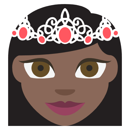 Princess Dark Skin Tone Emoji from EmojiTwo Colors Set