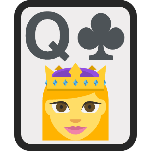Queen Of Clubs Emoji from EmojiTwo Colors Set