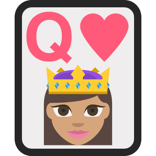 Queen Of Hearts Emoji Card Element from EmojiTwo Colors Set