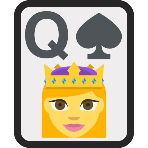 Queen Of Spades Emoji from EmojiTwo Colors Set