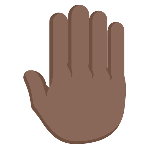Raised Back Of Hand Dark Skin Tone Emoji from EmojiTwo Colors Set