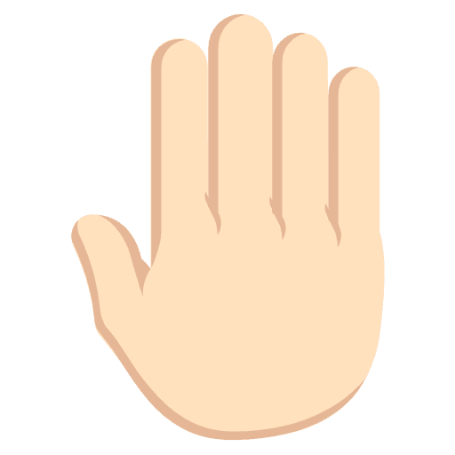 Raised Back Of Hand Light Skin Tone Emoji from EmojiTwo Colors Set