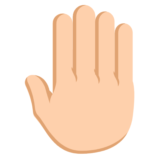 Raised Back Of Hand Medium Light Skin Tone Emoji from EmojiTwo Colors Set