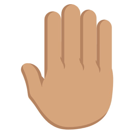 Raised Back Of Hand Medium Skin Tone Emoji from EmojiTwo Colors Set