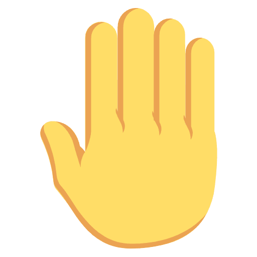 Raised Back Of Hand Emoji from EmojiTwo Colors Set