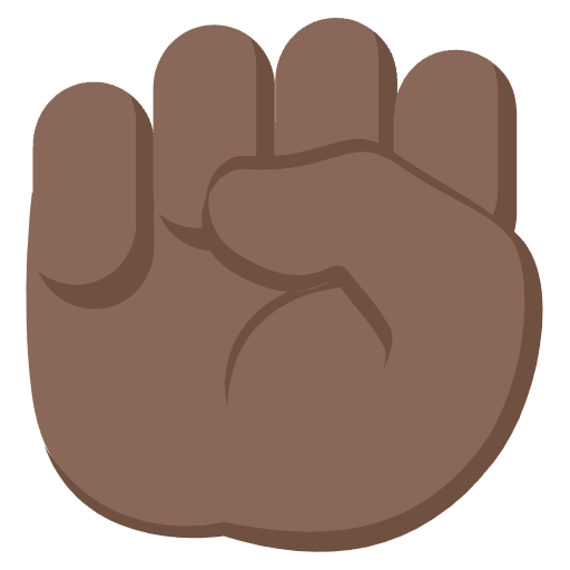 Raised Fist Dark Skin Tone Emoji from EmojiTwo Colors Set
