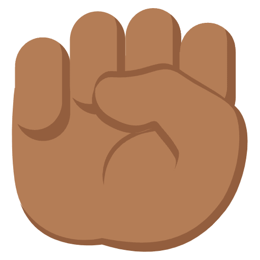 Raised Fist Medium Dark Skin Tone Emoji from EmojiTwo Colors Set