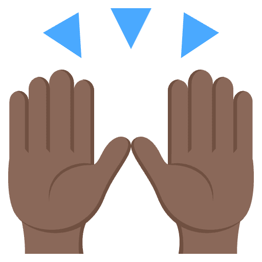 Raising Hands Dark Skin Tone Element from EmojiTwo Colors Set