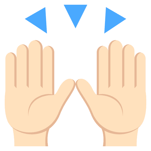 Raising Hands Light Skin Tone Emoji from EmojiTwo Colors Set