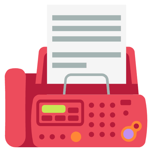 Red Fax Machine Emoji from EmojiTwo Colors Set