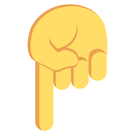 Right Hand Pointing Down Emoji from EmojiTwo Colors Set