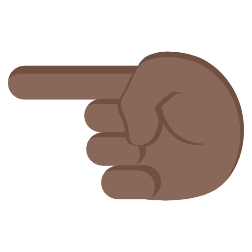 Right Hand Pointing Left Dark Skin Tone Emoji from EmojiTwo Colors Set