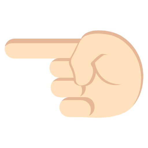 Right Hand Pointing Left Light Skin Tone Emoji from EmojiTwo Colors Set