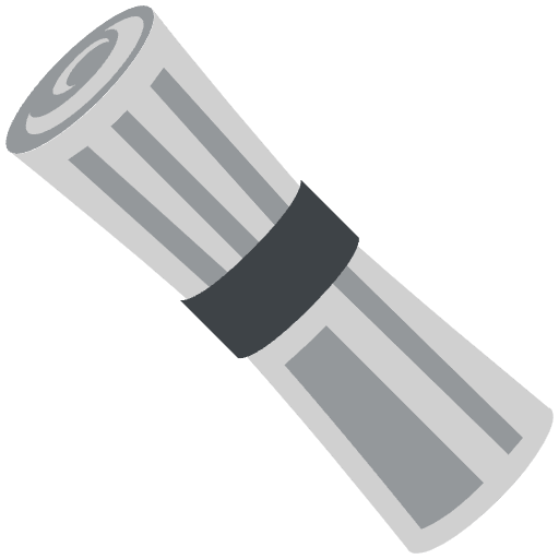 Rolled Up Newspaper Emoji from EmojiTwo Colors Set