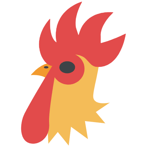 Rooster Logo Emoji from EmojiTwo Colors Set