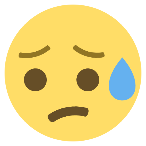 Sad But Relieved Face Emoji from EmojiTwo Colors Set