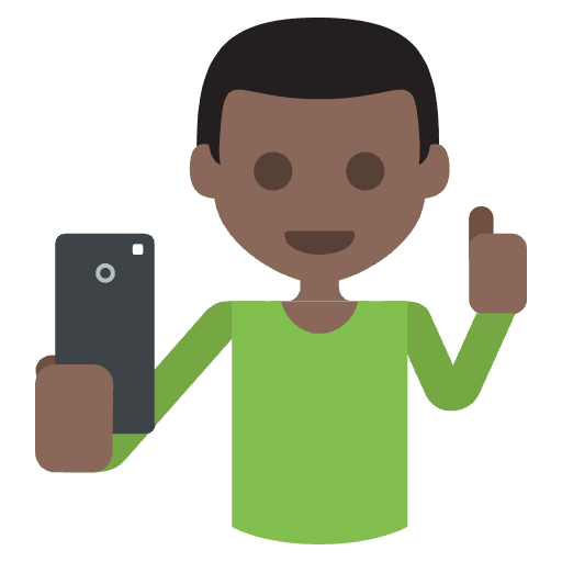 Selfie Dark Skin Tone Emoji from EmojiTwo Colors Set
