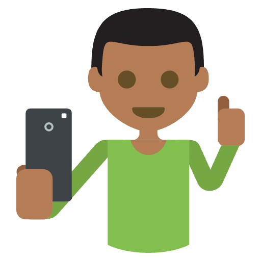 Selfie Medium Dark Skin Tone Emoji from EmojiTwo Colors Set