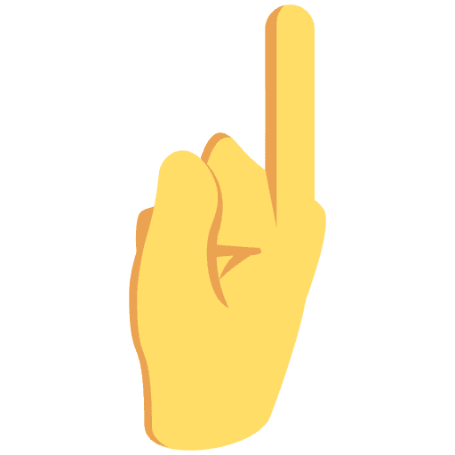 Sideways Hand Pointing Up Emoji from EmojiTwo Colors Set
