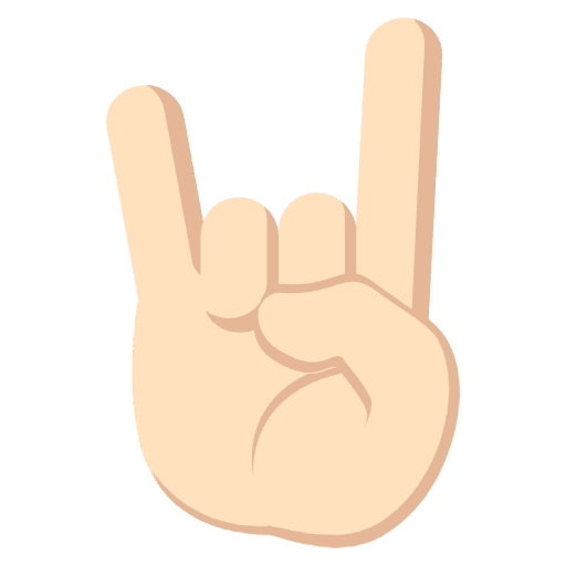 Sign Of The Horns Light Skin Tone Emoji from EmojiTwo Colors Set