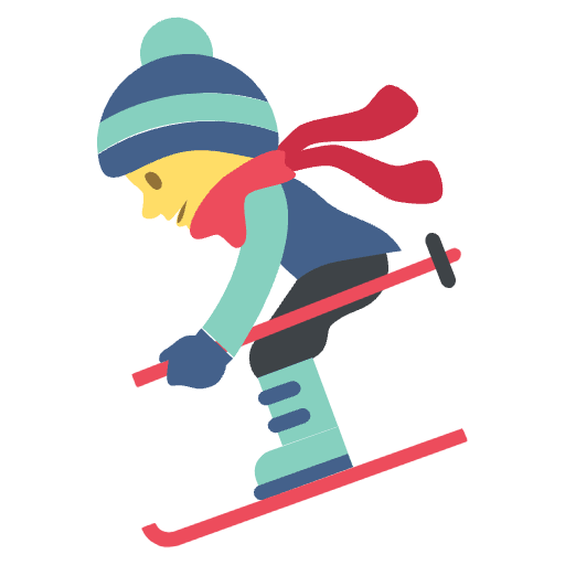 Skier Emoji from EmojiTwo Colors Set