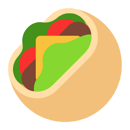 Stuffed Flatbread Flat Emoji from Fluent Emoji Flat Set
