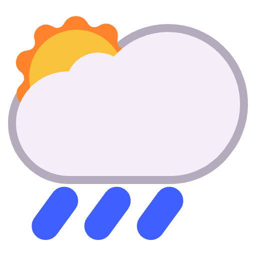 Sun Behind Rain Cloud Flat Emoji from Fluent Emoji Flat Set