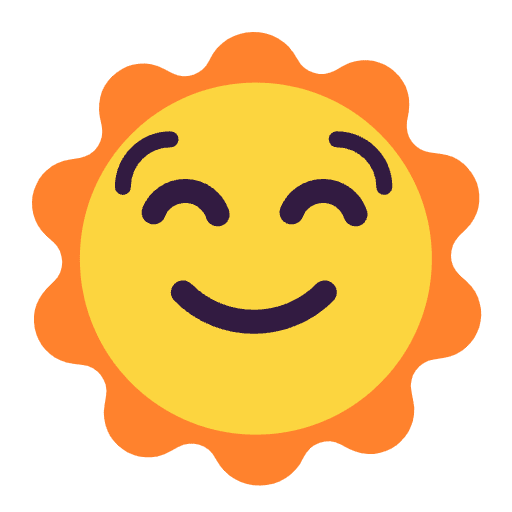 Sun With Face Flat Emoji from Fluent Emoji Flat Set